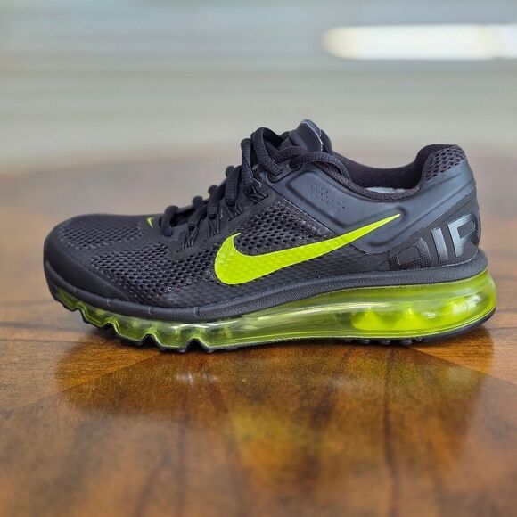 Nike Air Max 2013 Black Anthracite Cyber Green Volt 555426-004 Women's 7 New LE - Picture 7 of 15